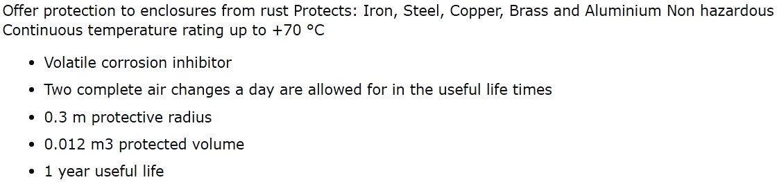 קפסולה סופחת לחות ZERUST VC2-1